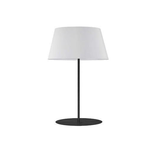 Dainolite Gretchen 28in Table Lamp | Transitional Matte Black and White Fabric Shade | Bedroom & Office Desk | 22 x 22 x 28 in | Model GTC-R281T-MB-WH