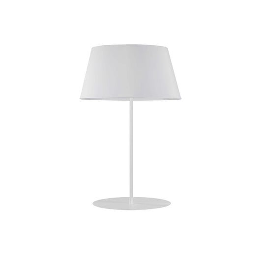 Dainolite Gretchen 28in 1-Light Table Lamp | Transitional Matte White and White Fabric | Office & Bedroom Desk Lamp | Model GTC-R281T-MW-WH