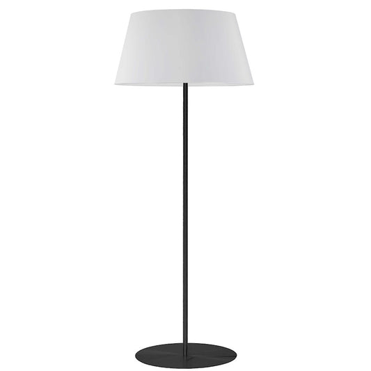Dainolite Gretchen 62in 1-Light Floor Lamp | Transitional Matte Black and White Fabric | Office & Bedroom Reading Lamp | Model GTC-R631F-MB-WH