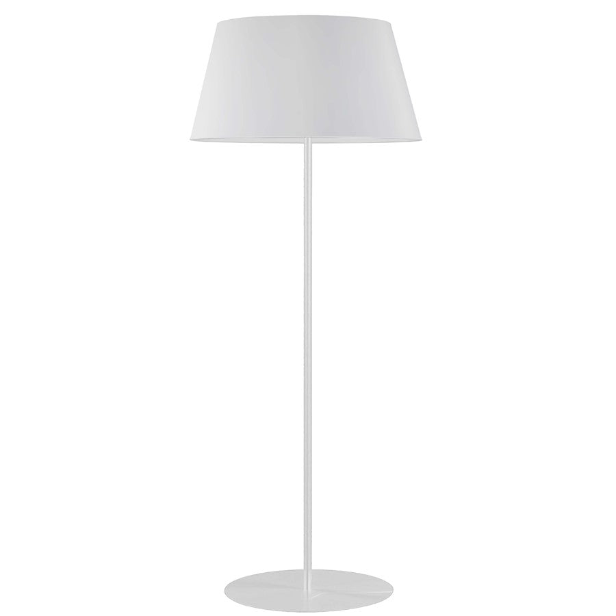 Dainolite Gretchen 62in 1-Light Floor Lamp | Transitional Matte White and White Fabric | Office & Bedroom Reading Lamp | Model GTC-R631F-MW-WH