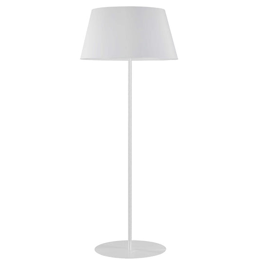 Dainolite Gretchen 62in 1-Light Floor Lamp | Transitional Matte White and White Fabric | Office & Bedroom Reading Lamp | Model GTC-R631F-MW-WH