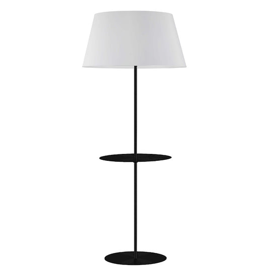Dainolite Gretchen 26in 1-Light Floor Lamp | Transitional Matte Black and White Fabric | Bedroom & Office | 26 x 26 x 62.75 in | Model GTC-R641F-MB-WH