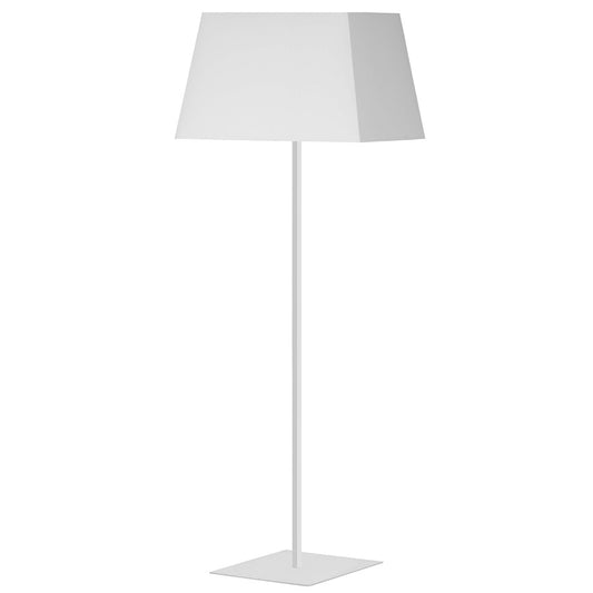 Dainolite Gretchen 26in 1-Light Floor Lamp | Transitional Matte White and White Fabric Square Shade | Living Room & Bedroom | Model GTC-S631F-MW-WH