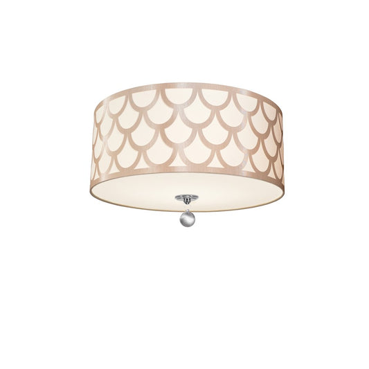 Dainolite Hannah 19in 4-Light Flush Mount | Winter Gold and Polished Chrome with Italian Linen Shade | Living Room & Bedroom | Model HAN-184FH-PC-WG