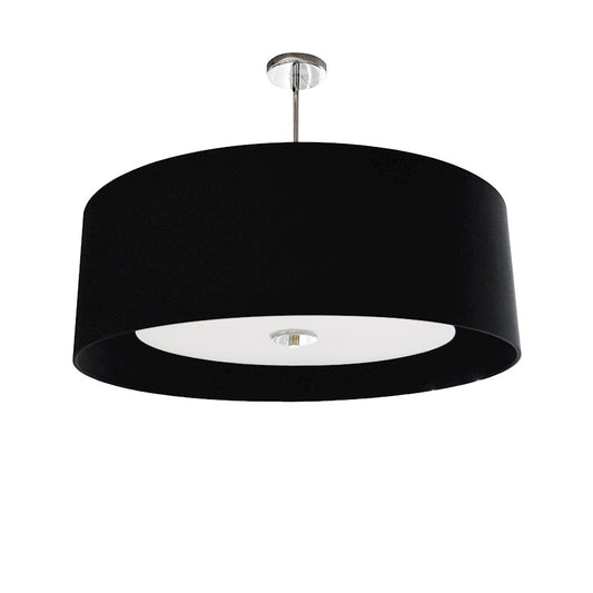 Dainolite Helena 22in 4-Light Pendant | Contemporary Polished Chrome and Black Laminated Fabric | Kitchen Island & Dining Room | Model HEL-224P-PC-BW