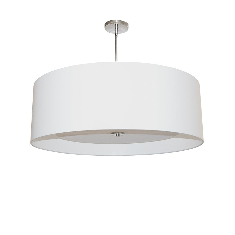 Dainolite Helena 22in 4-Light Pendant | Contemporary Polished Chrome and White Fabric | Dining Room & Kitchen Island | Model HEL-224P-PC-WH