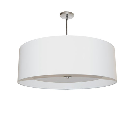 Dainolite Helena 22in 4-Light Pendant | Contemporary Polished Chrome and White Fabric | Dining Room & Kitchen Island | Model HEL-224P-PC-WH