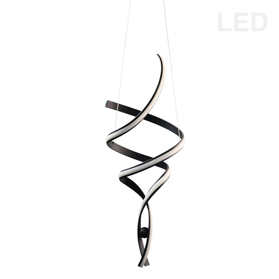 Dainolite Irene 15in 2-Light LED Pendant | Contemporary Matte Black and White Silicone | Kitchen Island & Dining Room | Model IRN-3935LEDP-MB