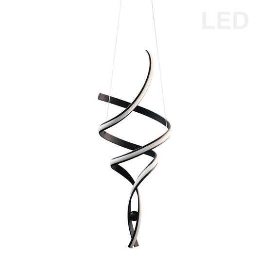 Dainolite Irene 15in 2-Light LED Pendant | Contemporary Matte Black and White Silicone | Kitchen Island & Dining Room | Model IRN-3935LEDP-MB