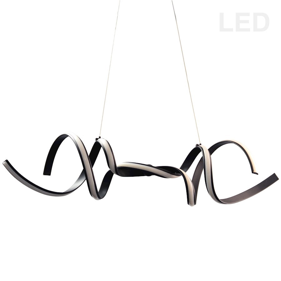 Dainolite Irene 46in 2-Light LED Horizontal Pendant | Contemporary Matte Black Metal and White Acrylic | Kitchen Island & Dining | Model IRN-4650LEDHP-MB