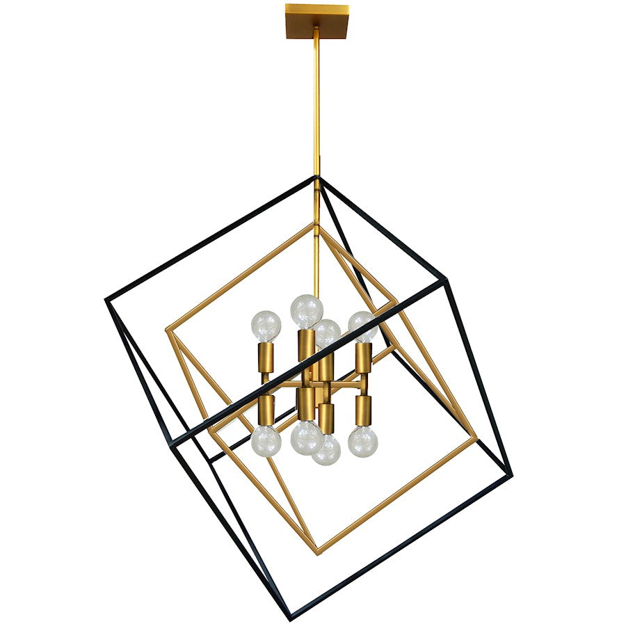Dainolite Kappa 27in 8-Light Pendant | Vintage Bronze and Matte Black Steel | Kitchen Island & Dining Room | 25 x 27 x 30 in | Model KAP-278P-VB-MB