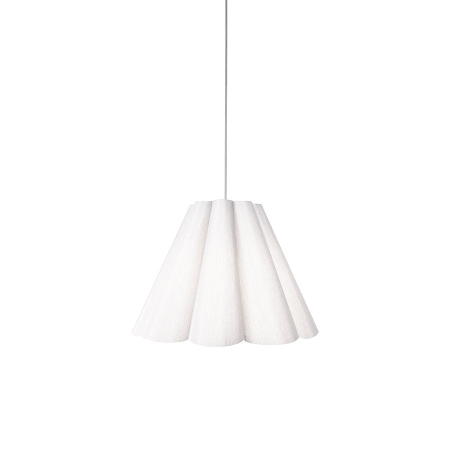 Dainolite Kendra 19in 1-Light Pendant | Transitional Polished Chrome and White Fabric | Kitchen Island & Dining Room | Model KEN-S-790