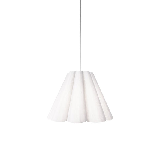 Dainolite Kendra 19in 1-Light Pendant | Transitional Polished Chrome and White Fabric | Kitchen Island & Dining Room | Model KEN-S-790