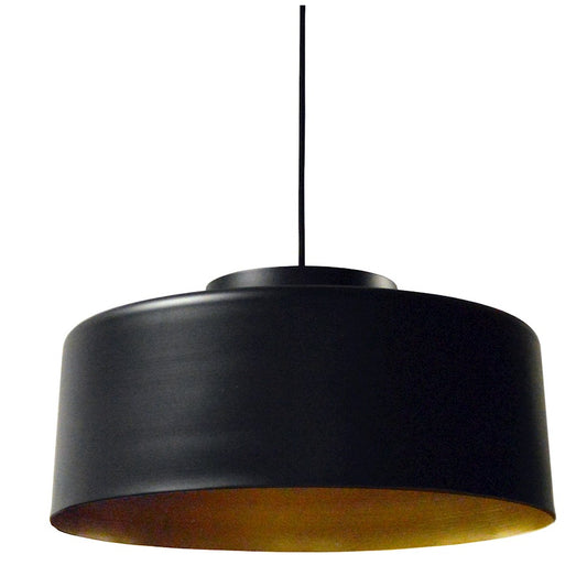 Dainolite Kup 20in 1-Light Pendant | Industrial Black and Gold Metal | Kitchen Island & Dining Room | 19.7 x 19.7 x 10.5 in | Model KUP-201P-BK-GLD