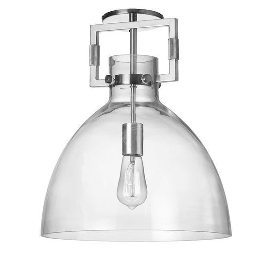 Dainolite Liberty 13in 1-Light Semi-Flush Mount | Transitional Polished Chrome and Clear Glass | Bedroom & Hallway Accent | Model LBY-151SF-PC