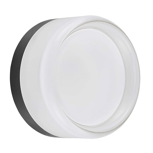 Dainolite Lucia 5in 1-Light LED Wall Sconce | Modern Matte Black and White Acrylic | Hallway & Living Room | 5 x 3 x 5 in | Model LUC-515LEDW-MB