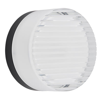 Dainolite Lucia 5.5in 1-Light LED Outdoor Wall Sconce | Modern Matte Black Metal and White Acrylic | Porch & Patio Exterior Wall | Model LUC-615LEDODW-MB