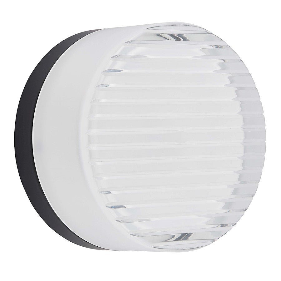 Dainolite Lucia 5in 1-Light Wall Sconce | Modern Matte Black and White Acrylic | Hallway & Living Room | 5 x 5 x 3 in | Model LUC-615LEDW-MB