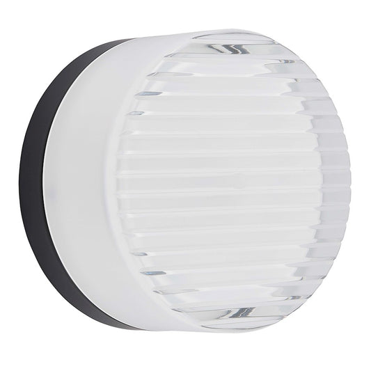 Dainolite Lucia 5in 1-Light Wall Sconce | Modern Matte Black and White Acrylic | Hallway & Living Room | 5 x 5 x 3 in | Model LUC-615LEDW-MB