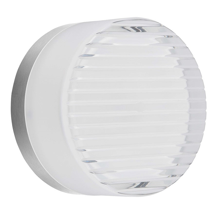 Dainolite Lucia 5in 1-Light Wall Sconce | Modern Polished Chrome and White Acrylic | Hallway & Living Room | 5 x 5 x 3 in | Model LUC-615LEDW-PC