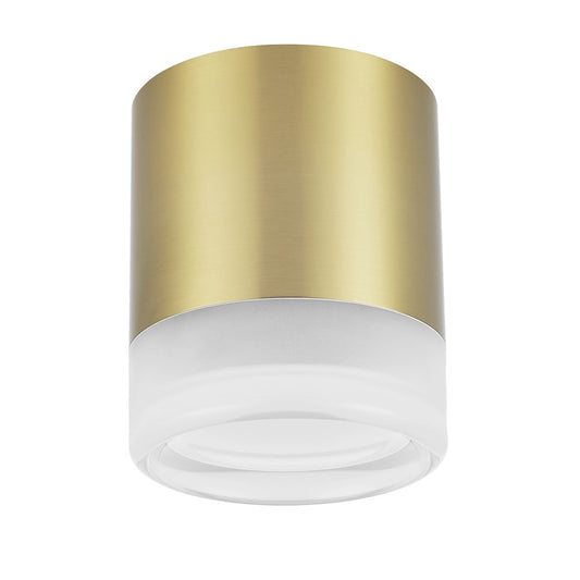 Dainolite Lucia 6in 1-Light Flush Mount | Modern Aged Brass and White Acrylic | Hallway & Bedroom | 5 x 5 x 6 in | Model LUC-715LEDFH-AGB