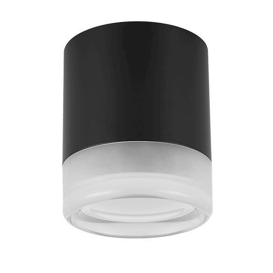 Dainolite Lucia 6in 1-Light Flush Mount | Modern Matte Black and White Acrylic | Hallway & Bedroom | 5 x 5 x 6 in | Model LUC-715LEDFH-MB