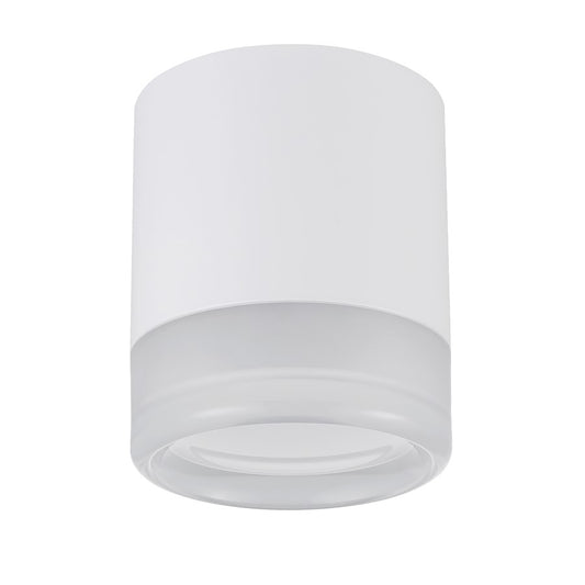 Dainolite Lucia 6in 1-Light Flush Mount | Modern Matte White and White Acrylic | Hallway & Bedroom | 5 x 5 x 6 in | Model LUC-715LEDFH-MW