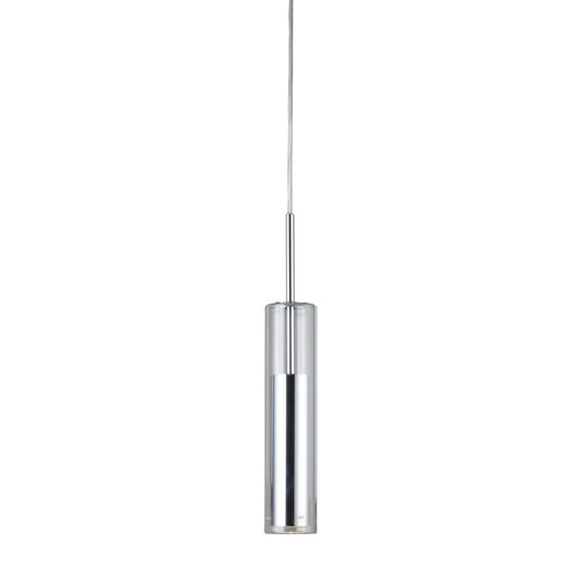 Dainolite Luna 12in 1-Light LED Pendant | Modern Polished Chrome and Clear Glass | Kitchen Island & Dining Room | Model LUN-1LEDP-PC