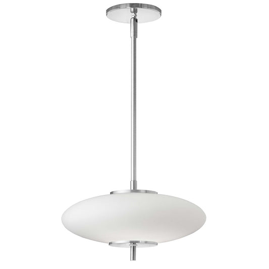 Dainolite Maddie 12in 1-Light LED Pendant | Contemporary Polished Chrome and Opal Glass | Kitchen Island & Dining Room | Model MAD-121LEDP-PC