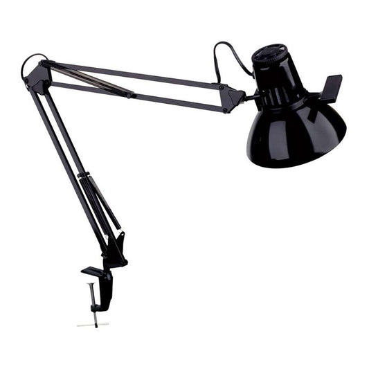 Dainolite Magnus 36in Clamp-On Task Lamp | Gloss Black Steel | Desk & Workshop Work Light | 36 x 7 x 4 in | Model MAGNUS-I-BK
