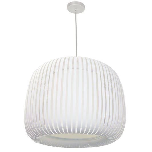 Dainolite Mia 1-Light Pendant | Transitional Matte White and White Laminated Fabric Shade | Dining Room & Kitchen Island | Model MIA-181P-195F