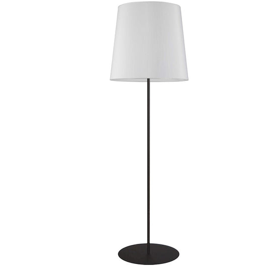 Dainolite MM681F 68in 1-Light Floor Lamp | Transitional Matte Black and White Fabric Shade | Living Room & Bedroom | Model MM681F-BK-790
