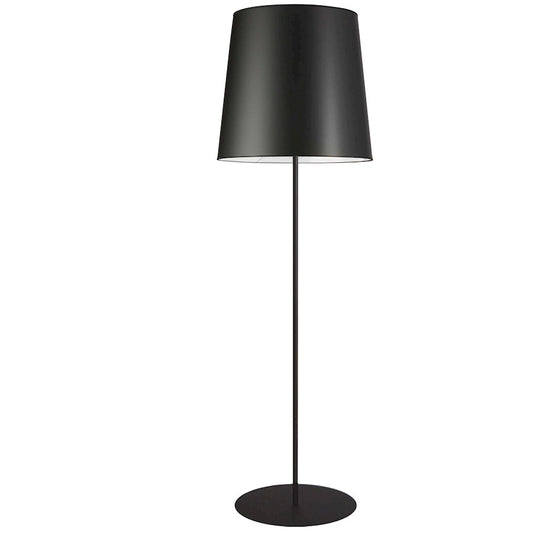Dainolite MM681F 68in 1-Light Floor Lamp | Transitional Matte Black and Black Fabric Shade | Living Room & Bedroom | Model MM681F-BK-797