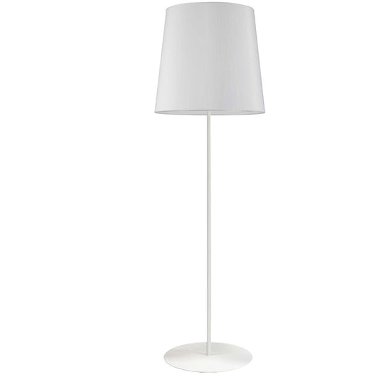 Dainolite MM681F-WH-790 1-Light Floor Lamp | Transitional Matte White Metal and White Fabric Shade | Living Room & Bedroom Reading | Model MM681F-WH-790