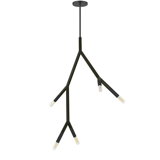 Dainolite Morgan 21in 5-Light Pendant | Transitional Matte Black Metal | Kitchen Island & Dining Room | 21 x 7.75 x 29 in | Model MOR-125P-MB
