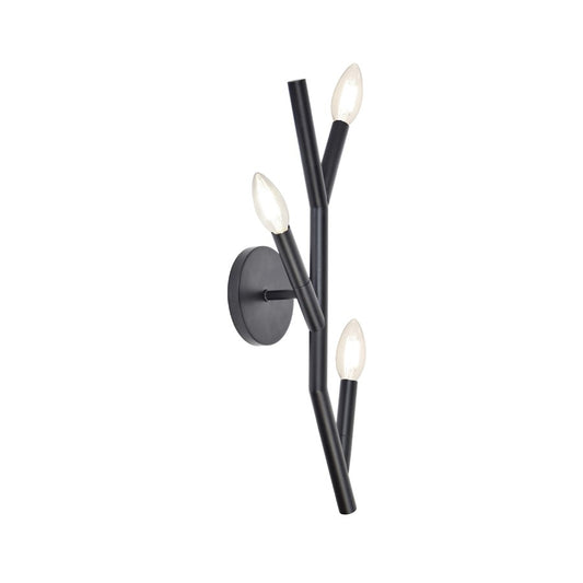 Dainolite Morgan 20in 3-Light Wall Sconce | Transitional Matte Black Metal | Bedroom & Hallway Accent | 8.5 x 4 x 20 in | Model MOR-203W-MB