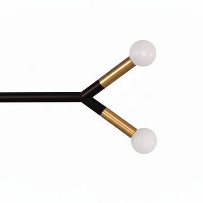 Dainolite Morgan 39in 6-Light Horizontal Pendant | Transitional Matte Black Metal and Aged Brass Accents | Kitchen Island & | Model MOR-396HP-MB-AGB