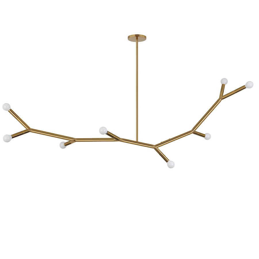 Dainolite Morgan 60in 8-Light Horizontal Pendant | Transitional Aged Brass Metal | Kitchen Island & Dining Room | Model MOR-608HP-AGB