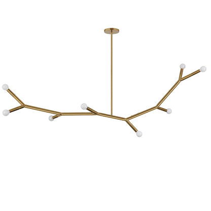 Dainolite Morgan 60in 8-Light Horizontal Pendant | Transitional Aged Brass Metal | Kitchen Island & Dining Room | Model MOR-608HP-AGB
