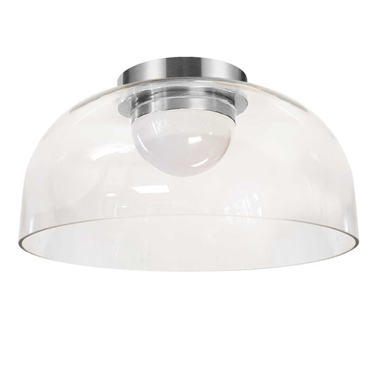 Dainolite Nadine 12in 1-Light LED Flush Mount | Transitional Polished Chrome and Clear Glass | Hallway & Bedroom | Model NAD-1210LEDFH-PC