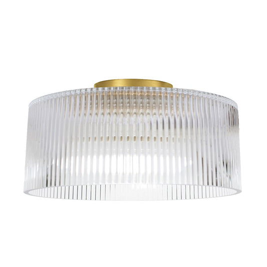 Dainolite Nadine 12in 1-Light Flush Mount | Transitional Aged Brass and Clear Glass | Bedroom & Hallway | Model NAD-123FH-AGB-FL