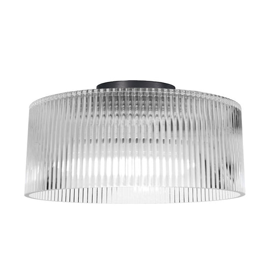 Dainolite Nadine 12in 1-Light Flush Mount | Transitional Matte Black and Clear Glass | Bedroom & Hallway | Model NAD-123FH-MB-FL