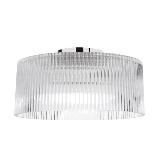 Dainolite Nadine 12in 1-Light Flush Mount | Transitional Polished Chrome and Clear Glass | Bedroom & Hallway | Model NAD-123FH-PC-FL
