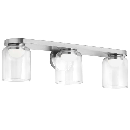 Dainolite Nadine 24in 3-Light LED Vanity | Transitional Polished Chrome and Clear Glass | Bathroom & Powder Room | Model NAD-1930LEDW-PC