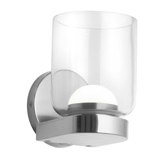 Dainolite Nadine 1-Light LED Wall Sconce | Transitional Polished Chrome and Clear Glass | Hallway & Bedroom Accent | Model NAD-510LEDW-PC