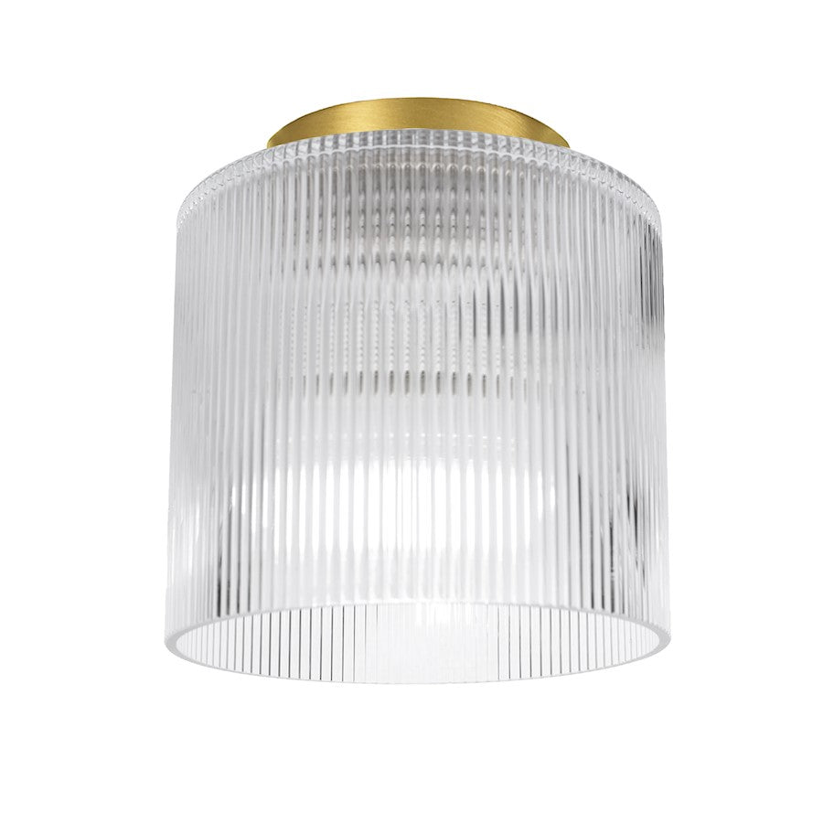 Dainolite Nadine 7in 1-Light Flush Mount | Transitional Aged Brass and Clear Glass | Hallway & Bedroom | 7 x 7 x 7.25 in | Model NAD-71FH-AGB-FL