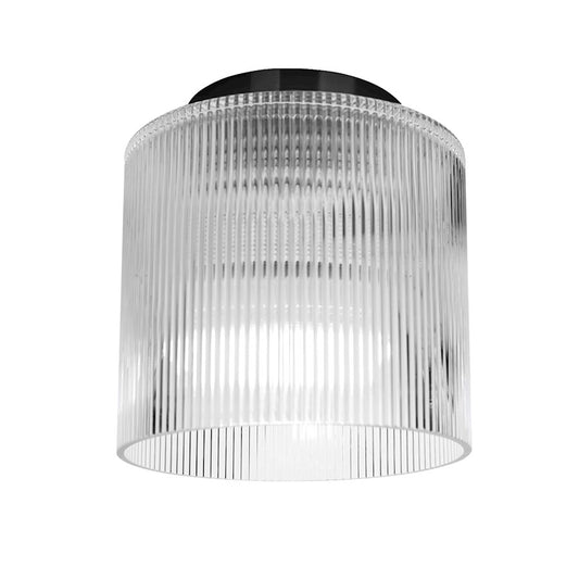 Dainolite Nadine 7in 1-Light Flush Mount | Transitional Matte Black and Clear Glass | Hallway & Bedroom | 7 x 7 x 7.25 in | Model NAD-71FH-MB-FL