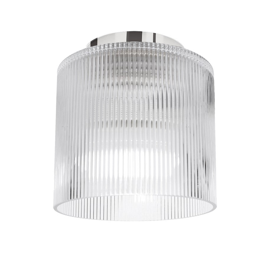 Dainolite Nadine 7in 1-Light Flush Mount | Transitional Polished Chrome and Clear Glass | Hallway & Bedroom | 7 x 7 x 7.25 in | Model NAD-71FH-PC-FL
