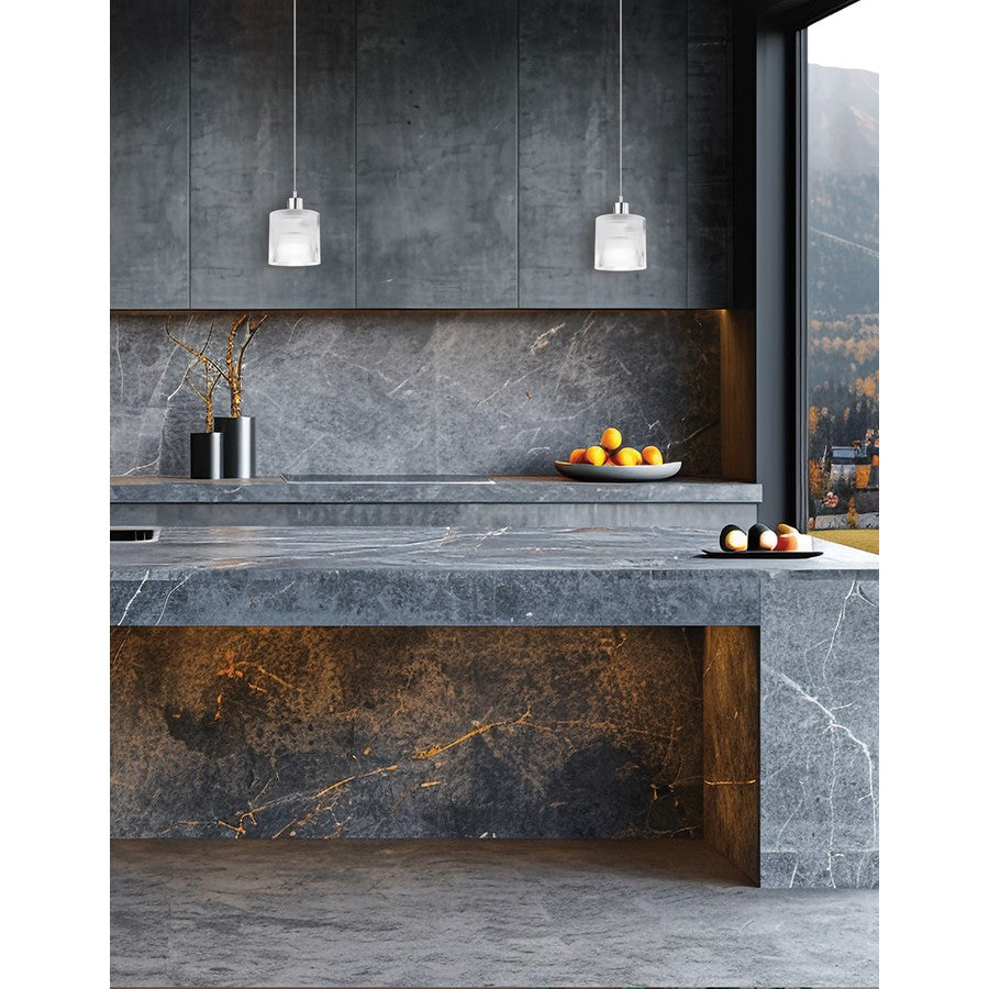 Dainolite Nadine 7in 1-Light Pendant | Transitional Polished Chrome and Clear Glass | Kitchen Island & Dining Room | Model NAD-71P-PC-FL
