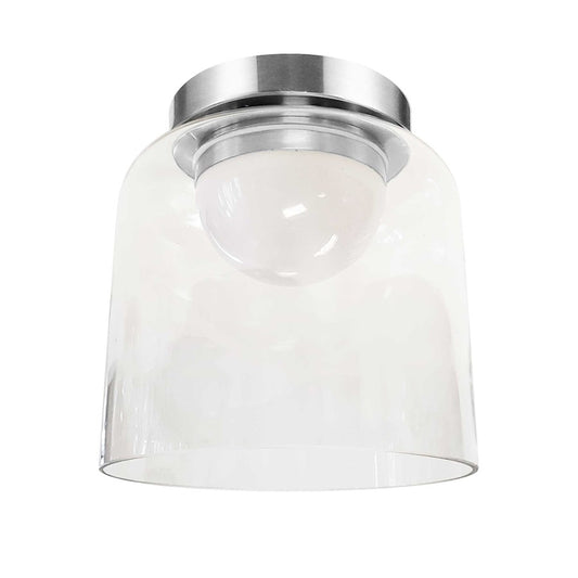 Dainolite Nadine 7in 1-Light LED Flush Mount | Transitional Polished Chrome and Clear Glass | Bedroom & Hallway | 7 x 7 x 7 in | Model NAD-810LEDFH-PC